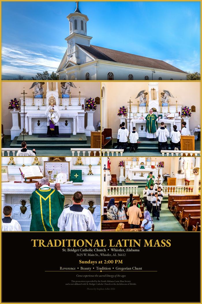 The South Alabama Latin Mass Society flyer