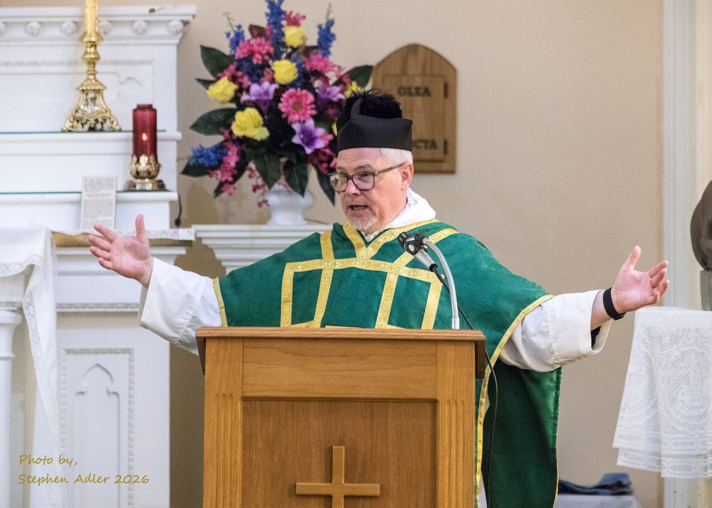The sermon, preached from the pulpit